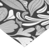 Silver Black Floral Leaves Illustration Pattern Tafelkleed (Gekanteld)