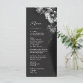 Silver Black Floral Wedding Menu (Staand voorkant)