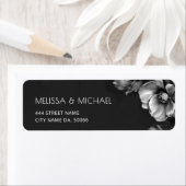 Silver Black Flowers Dark Moody  Etiket (Insitu)