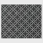 Silver & Black Geometric Pattern Cadeaupapier (Vlak)