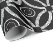 Silver & Black Geometric Pattern Cadeaupapier (Rol Hoek)