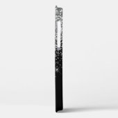 Silver Black Girly Glitter Sparkle Monogram Name C Case-Mate iPhone Case (Achterkant / Links)