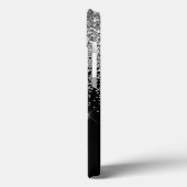 Silver Black Girly Glitter Sparkle Monogram Name C Case-Mate iPhone Case (Achterkant / Links)