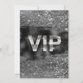 Silver Black Glam Chic Club VIP-partijuitnodiginge Kaart (Voorkant)