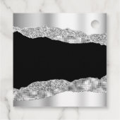 Silver Black Glam Tears Sweet Sixteen Dank u Bedankjes Labels (Achterkant)