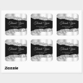 Silver Black Glam Tears Sweet Sixteen Dank u Vierkante Sticker (Vel)
