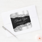 Silver Black Glam Tears Sweet Sixteen Dank u Vierkante Sticker (Envelop)