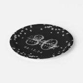 Silver Black Glitter Confetti 30e verjaardag Papieren Bordje (Gekanteld)
