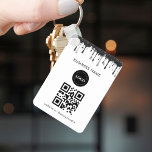 Silver Black Glitter Driving Company Logo QR-code Sleutelhanger<br><div class="desc">Bevorder uw bedrijf met deze coole sleutelhanger,  met aangepaste logo,  QR-code en tekst. Voeg eenvoudig uw logo en andere gegevens toe door op de optie "personaliseren" te klikken.</div>
