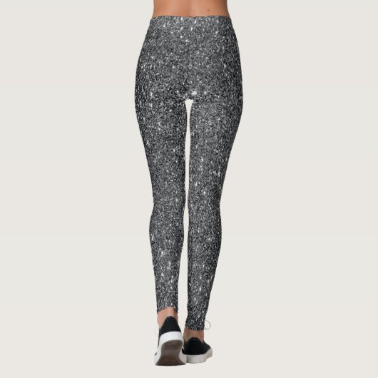 Silver Black Glitter Glam-Leggings Leggings (Achterkant)