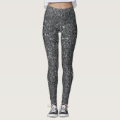 Silver Black Glitter Glam-Leggings Leggings (Voorkant)