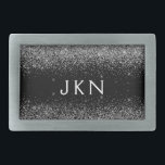 Silver Black Glitter Monogram Girly Name Initials Gesp<br><div class="desc">Zwart en Zilver Sparkle Glitter Monogram Naam Belt Buckle. Dit maakt het perfecte afstuderen,  zoet 16 16th,  18th,  21st,  30th,  40th,  50th,  60th,  70th,  80th,  90th,  100th Birthday,  bruiloft,  vrijgezellenfeest,  jubileum,  baby shower of vrijgezellenfeest cadeau voor iemand die houdt van glamoureuze luxe en chique stijlen.</div>