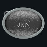 Silver Black Glitter Monogram Girly Name Initials Gesp<br><div class="desc">Zwart en Zilver Sparkle Glitter Monogram Naam Belt Buckle. Dit maakt het perfecte afstuderen,  zoet 16 16th,  18th,  21st,  30th,  40th,  50th,  60th,  70th,  80th,  90th,  100th Birthday,  bruiloft,  vrijgezellenfeest,  jubileum,  baby shower of vrijgezellenfeest cadeau voor iemand die houdt van glamoureuze luxe en chique stijlen.</div>