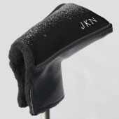 Silver Black Glitter Monogram Girly Name Initials Golfheadcover (3/4 voorkant)