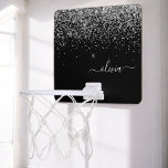 Silver Black Glitter Script Monogram Girly Name Mini Basketbalbord<br><div class="desc">Zwarte en zilveren faux Folie Metallic Sparkle Glitter Monogram Name Mini Basketball Hoop. Dit maakt de perfecte liefhebbende 16 verjaardag,  bruiloft,  vrijgezellenfeest,  verjaardagsdag,  baby shower of vrijgezellenfeest voor iemand die van luxe glam en stijl houdt.</div>