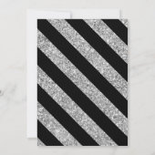 Silver Black Glitter Snowflake & Ribbon Xmas Party Kaart (Achterkant)