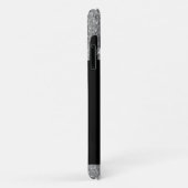 Silver Black Glitter Sparkle Elegant Monogram Case-Mate iPhone Case (Achterkant/rechts)