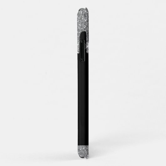 Silver Black Glitter Sparkle Elegant Monogram Case-Mate iPhone Case (Achterkant/rechts)