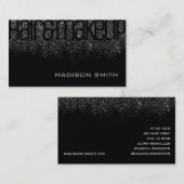 Silver Black Glitter Sparkle Glamor Luxury Beauty Visitekaartje (Voorkant / Achterkant)