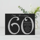 Silver Black Glitter Surprise 60ste verjaardagsfee Kaart (Staand voorkant)