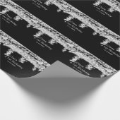 Silver Black glitter voegt naam verjaardagsjaar t  Cadeaupapier (Hoek)