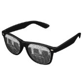 Silver Black glitter voegt naam verjaardagsjaar t  Retro Zonnebril (Gekanteld)