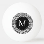 Silver Black Glitz Zebra Glitter Monogram     Pingpongbal (Voorkant)