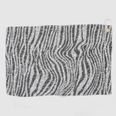 Silver Black Glitzy Zebra Print Glitter       Golfhanddoek (Horizontaal)