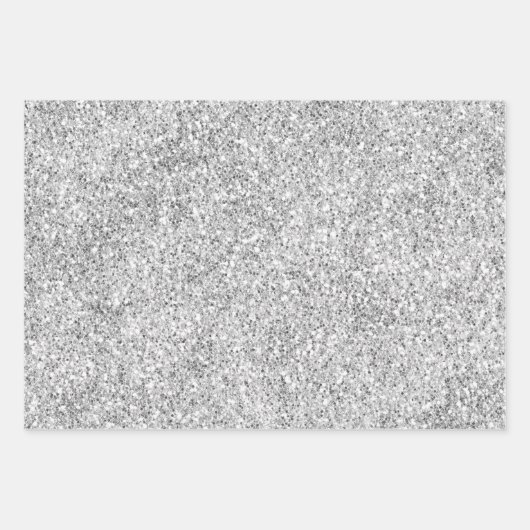 Silver Black Glitzy Zebra Print Glitter Inpakpapier Vel (Voorkant 3)