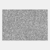 Silver Black Glitzy Zebra Print Glitter Inpakpapier Vel (Voorkant 2)