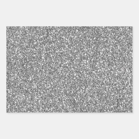 Silver Black Glitzy Zebra Print Glitter Inpakpapier Vel (Voorkant 2)