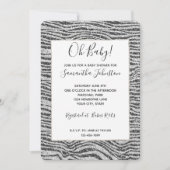Silver Black Glitzy Zebra Print Glitter Kaart (Voorkant)