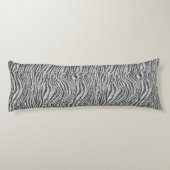 Silver Black Glitzy Zebra Print Glitter        Lichaamskussen (Achterkant)