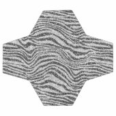 Silver Black Glitzy Zebra Print Glitter          Voetbal (Enkel)