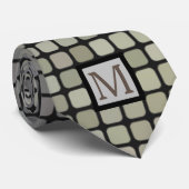 Silver Black & Grey Squares Monogram Stropdas (Opgerold)