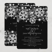 Silver & Black Holiday Weddenschap Save the Date Kaart (Voorkant / Achterkant)