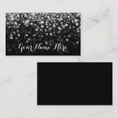 Silver Black Hollywood Glitz Glam Place Card Plaatskaartje (Voorkant / Achterkant)