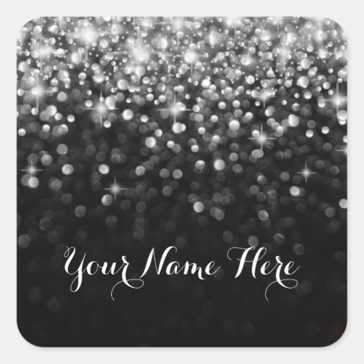 Silver Black Hollywood Glitz Glam Place Sticker (Voorkant)