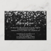 Silver Black Hollywood Glitz Glam Reception Card Informatiekaartje (Voorkant)