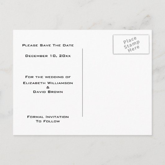 Silver & Black Iris Elegant Save The Date Briefkaa Aankondigingskaart (Achterkant)