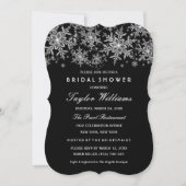 Silver Black Jewel Silver Snowflake Vrijgezellenfe Kaart (Voorkant)