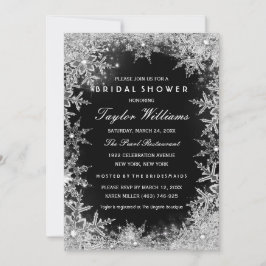 Silver Black Jewel Snowflake Vrijgezellenfeest Kaart