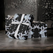 Silver Black kerstreindeerpapier Cadeaupapier