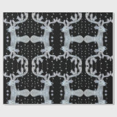 Silver Black kerstreindeerpapier Cadeaupapier (Vlak)
