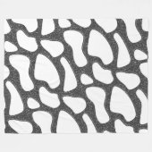 Silver Black koe print Fleece Deken (Voorkant (Horizontaal))
