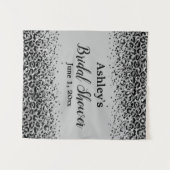 Silver Black Leopard Vrijgezellenfeest Achtergrond Wandkleed (Voorkant (horizontaal))