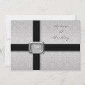 Silver Black Love Medallion Wedding Invitation Kaart (Voorkant)