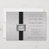 Silver Black Love Medallion Wedding Invitation Kaart (Achterkant)