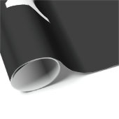 Silver Black Luxury Glitter Glam Monogram Naam Cadeaupapier (Rol Hoek)