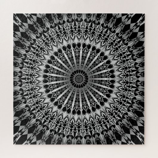 Silver Black Mandala Legpuzzel (Horizontaal)